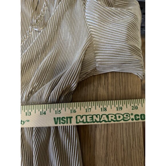 Baltic Born Venus Long Sleeve Pleated Maxi Dress In Gold Women’s Size Large - Picture 5 of 11
